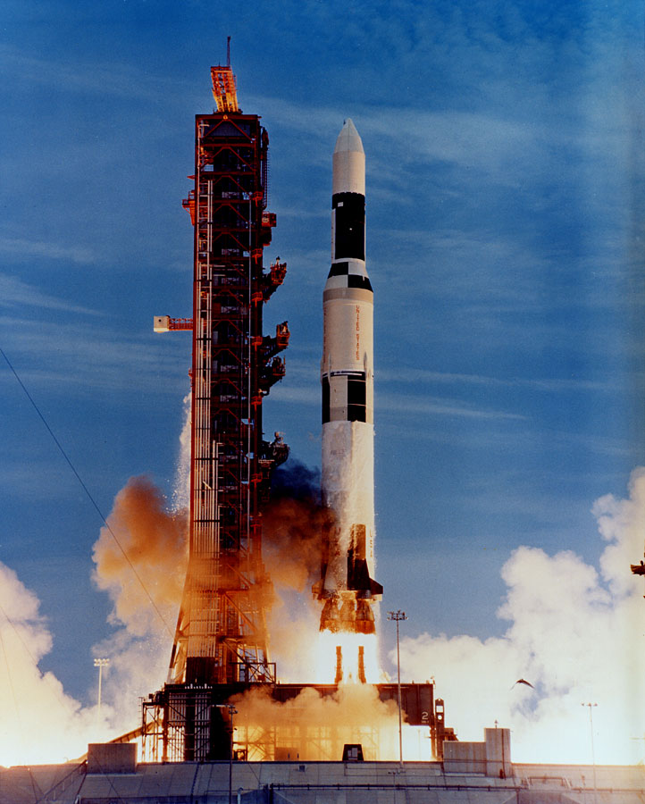 Saturn V rocket takeoff
