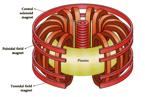 An artist's sketch of a Tokamak reactor.