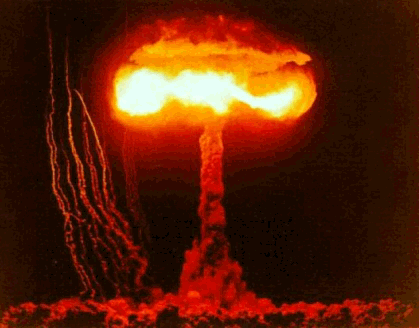 An atomic explosion.
