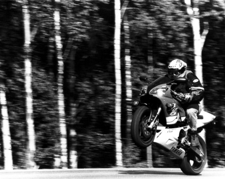 James Stickler on a bike