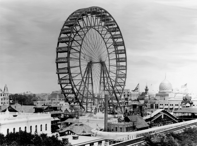 Original Ferris Wheel during the 1893
                  Colombian Exposition