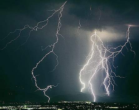 Multiple lightning bolts