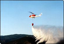 Water bombing helicopter