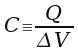 C=Q/V