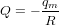       qm-Q  = - R