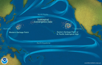 Illustration showing the main
                      Pacific Ocean currents.