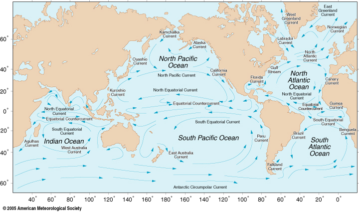 Map of global surface currents