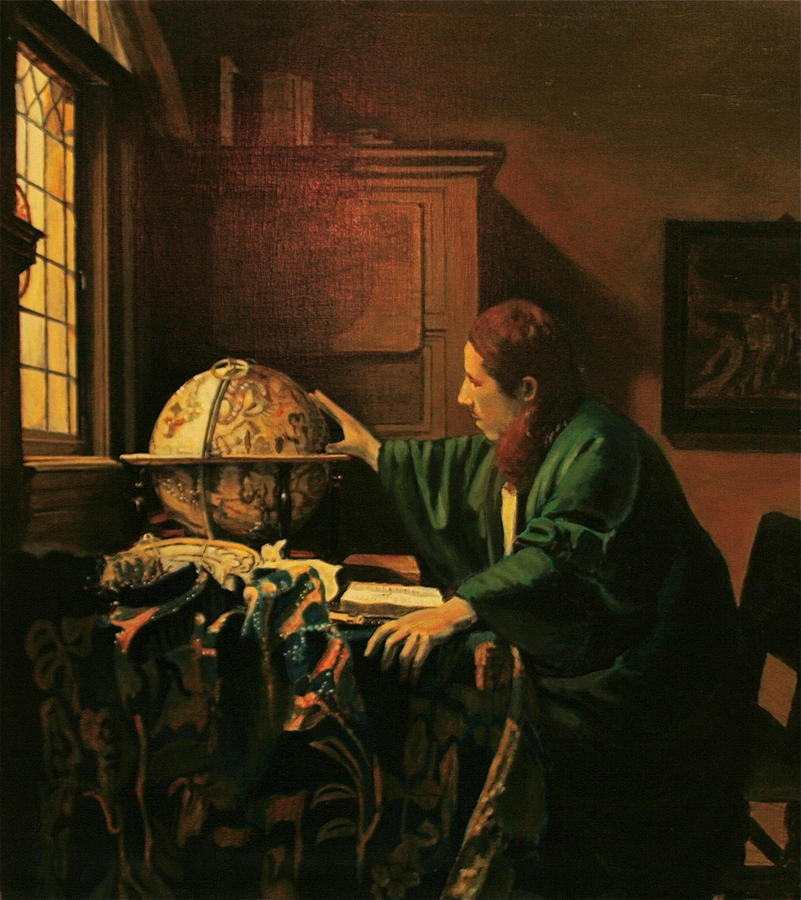 Vermeer Painting - Vermeers The Astronomer Copy by Dan
          Koon