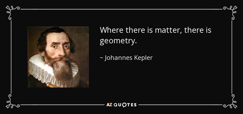 Quote: Where there is matter, there is geometry. -
                Johannes Kepler