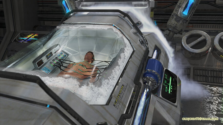 Image of a person in Cryosleep