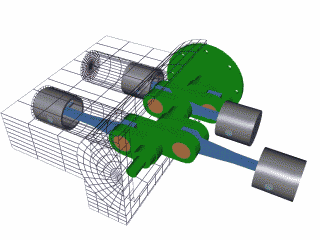 Animation of a boxer engine