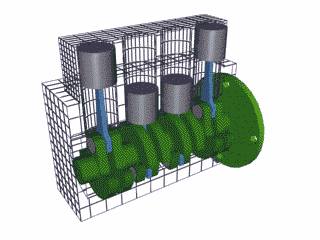Animation of an Inline-4 engine