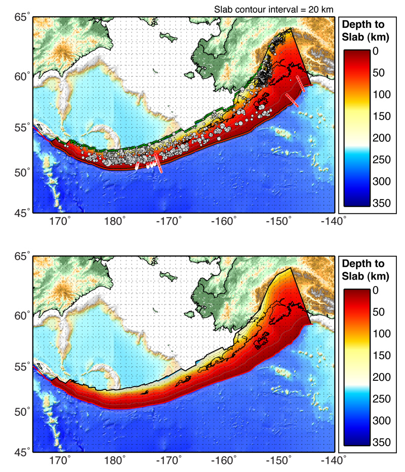 Aleutian earthquakes at depth