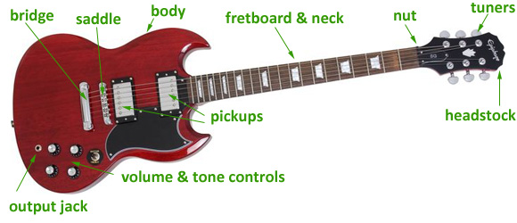 Diagram of an Electric Guitar