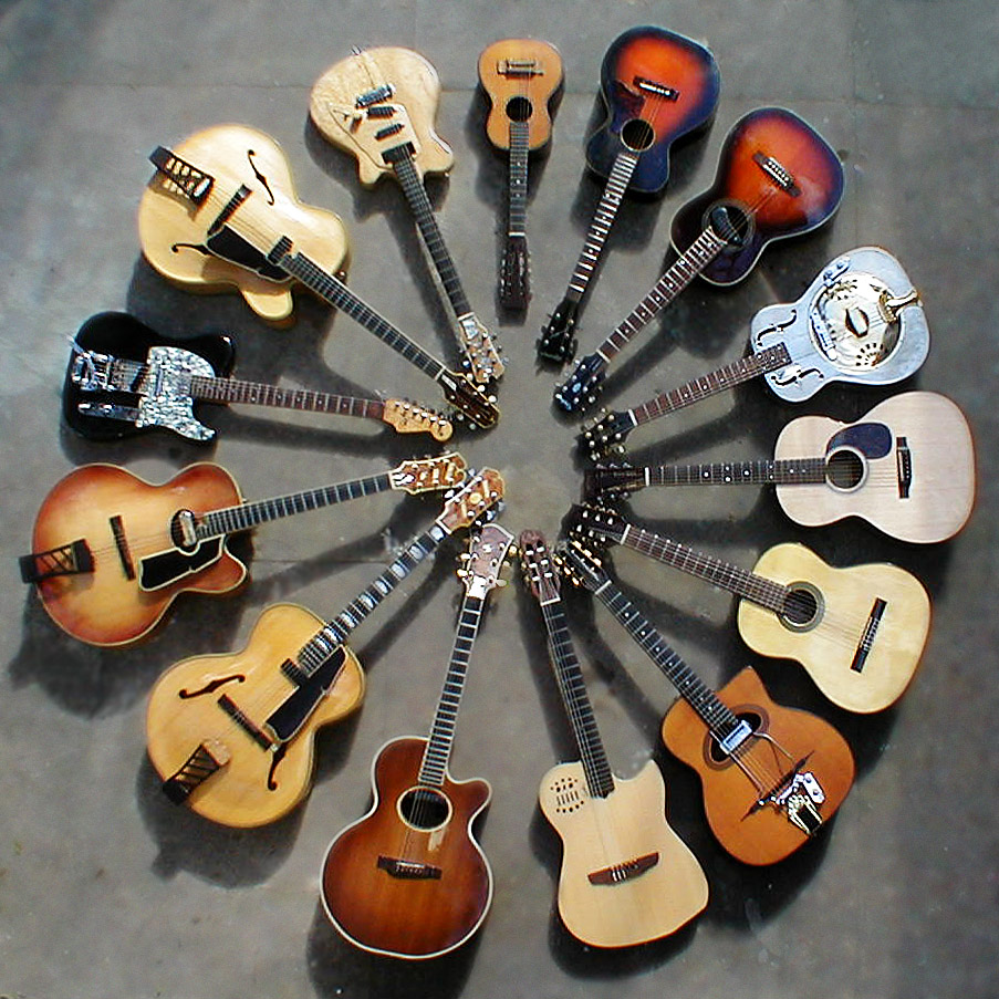 Assortment of guitars