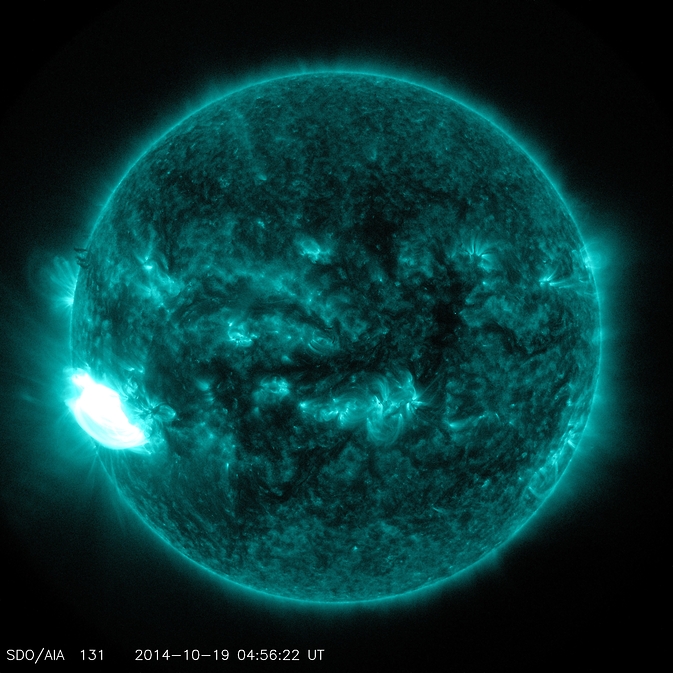 NASA/SDO Solar
                Flare recorded in UV Oct 19 2014
