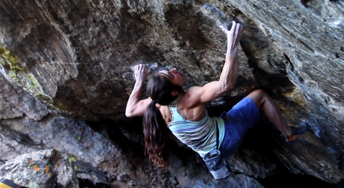 Alec Puccio, certified bad
          ass, sending Wheel of Chaos (v14) Photo from:
          http://www.climbing.com/videos/video-alex-puccio-sends-wheel-chaos-v14/