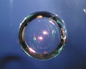 Picture of an antibubble with an exaggerated shell.