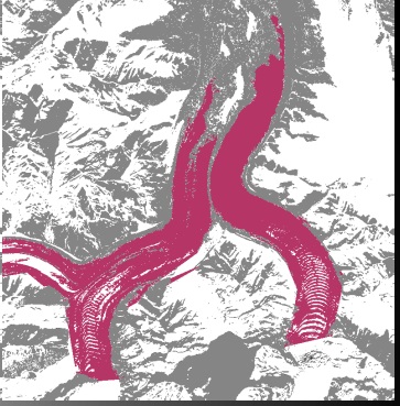 fig. Trident glacier highlighted
            with PCA.