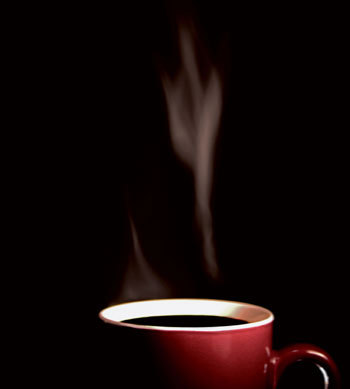dampfender kaffee