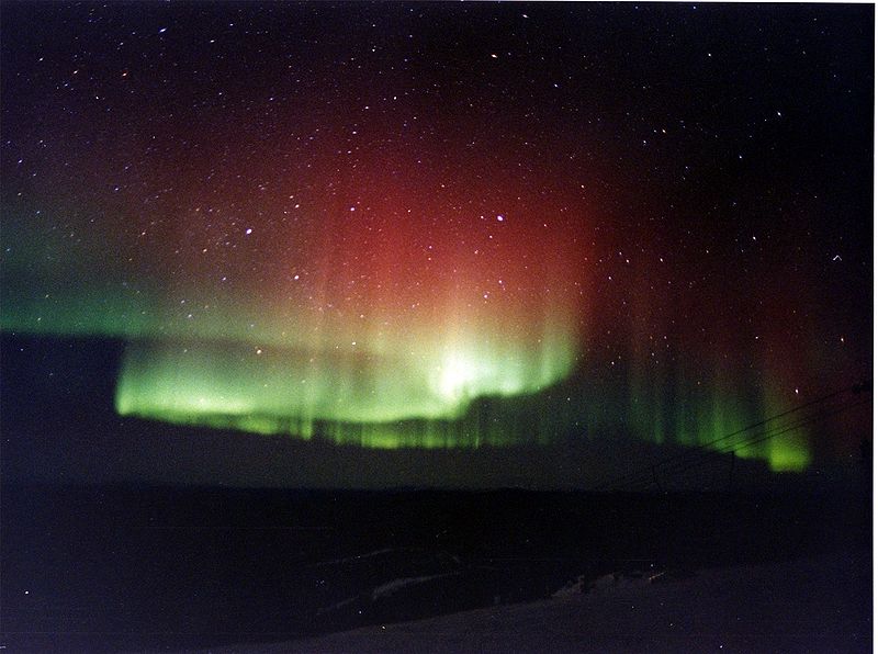 http://en.wikipedia.org/wiki/File:Red_and_green_aurora.jpg