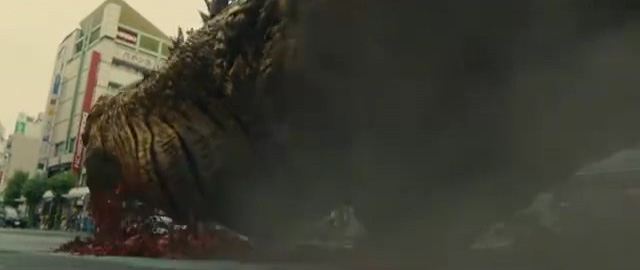 Shin Godzilla ejecting blood
