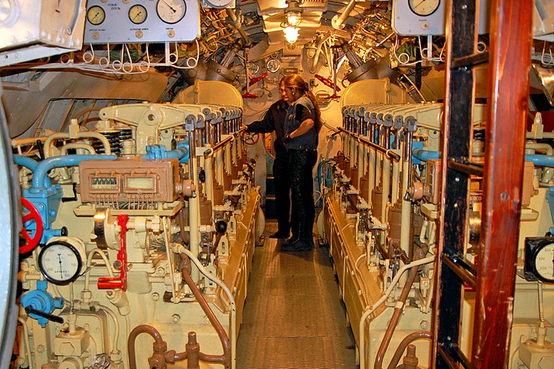 Diesel Engine room in a Submarine